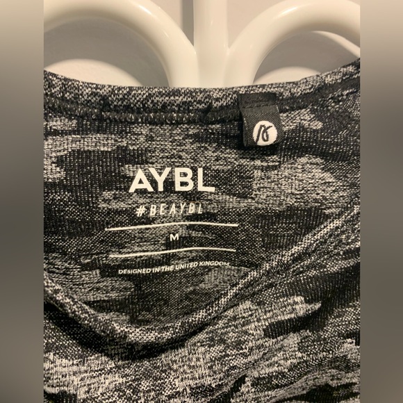 AYBL, Gray and Black, Cropped Workout long sleeve, - Picture 3 of 4